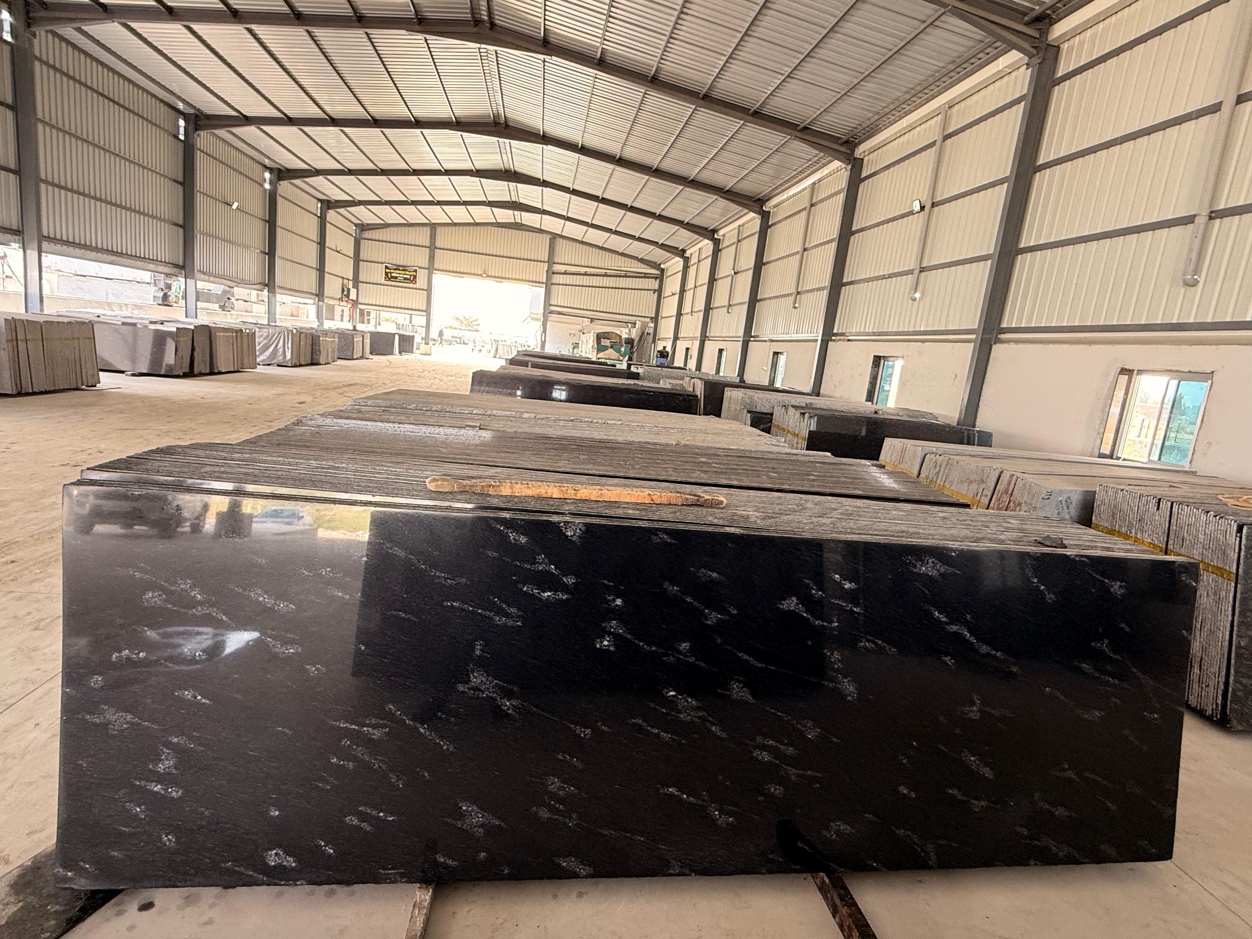 Black Cosmic granite slab JVR Enterprises Madurai